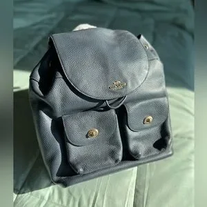 Coach backpack leather Billie in midnight Blue in Good condition Leather backpack Coach Black in Leather - 40082724 main image 4